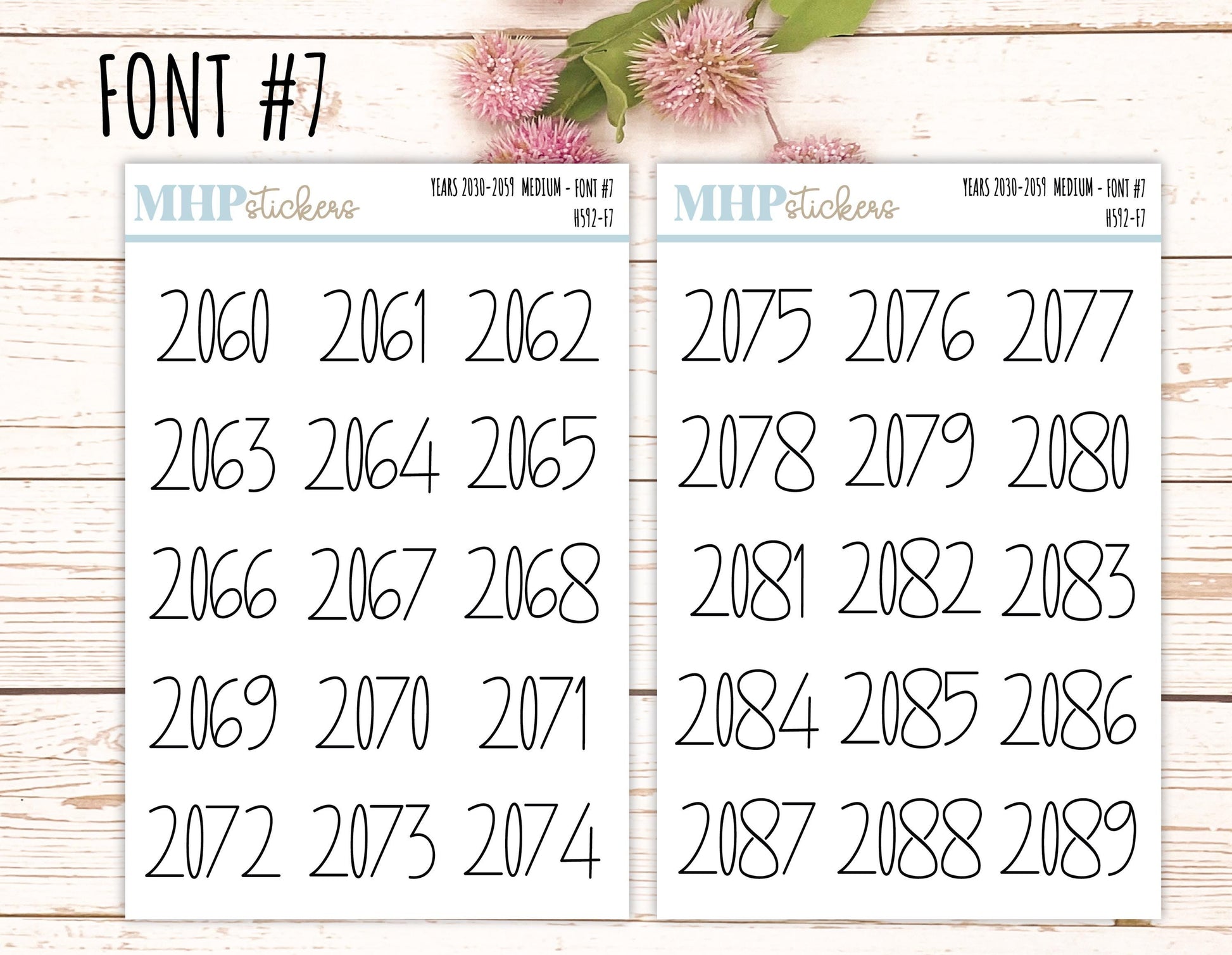 2060 - 2089 Years Stickers Size Medium. Timeline Stickers. || H592