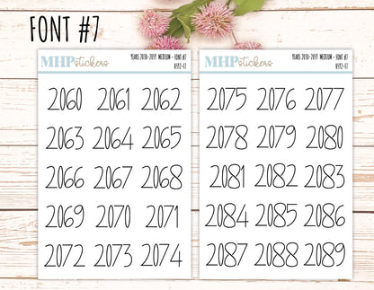 2060 - 2089 Years Stickers Size Medium. Timeline Stickers. || H592