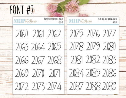 2060 - 2089 Years Stickers Size Medium. Timeline Stickers. || H592
