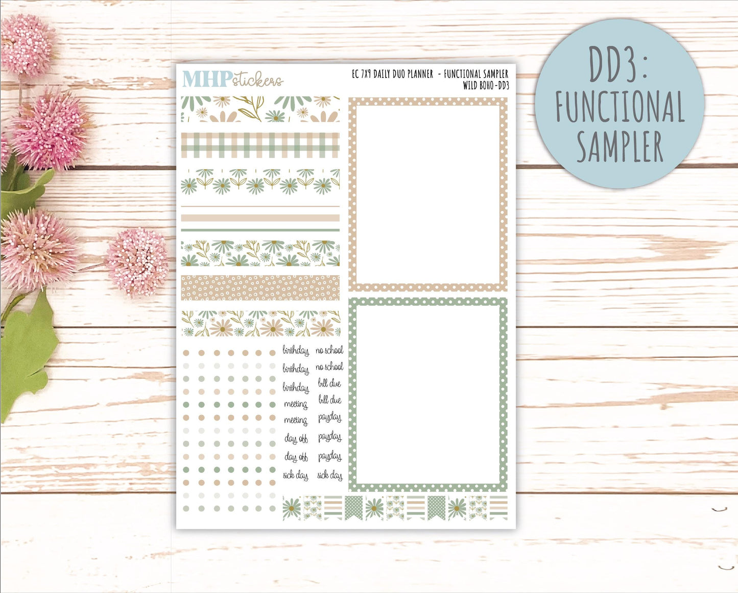 NOVEMBER Daily Duo Sticker Kit for 7x9 Erin Condren Planners. "Wild Boho" || ECDD