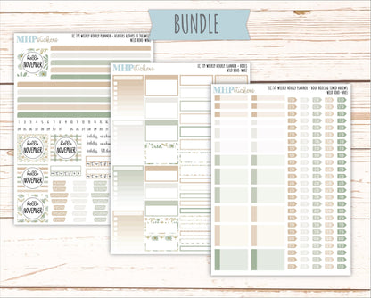NOVEMBER Weekly Hourly Planning Kits for 7x9 Erin Condren Planners. "Wild Boho" || ECWHR