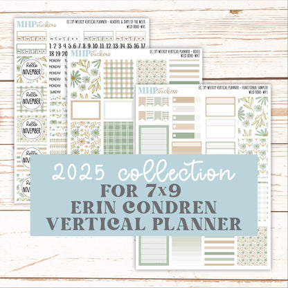 NOVEMBER Weekly Vertical Kits for 7x9 Erin Condren Planners. "Wild Boho" || ECWV