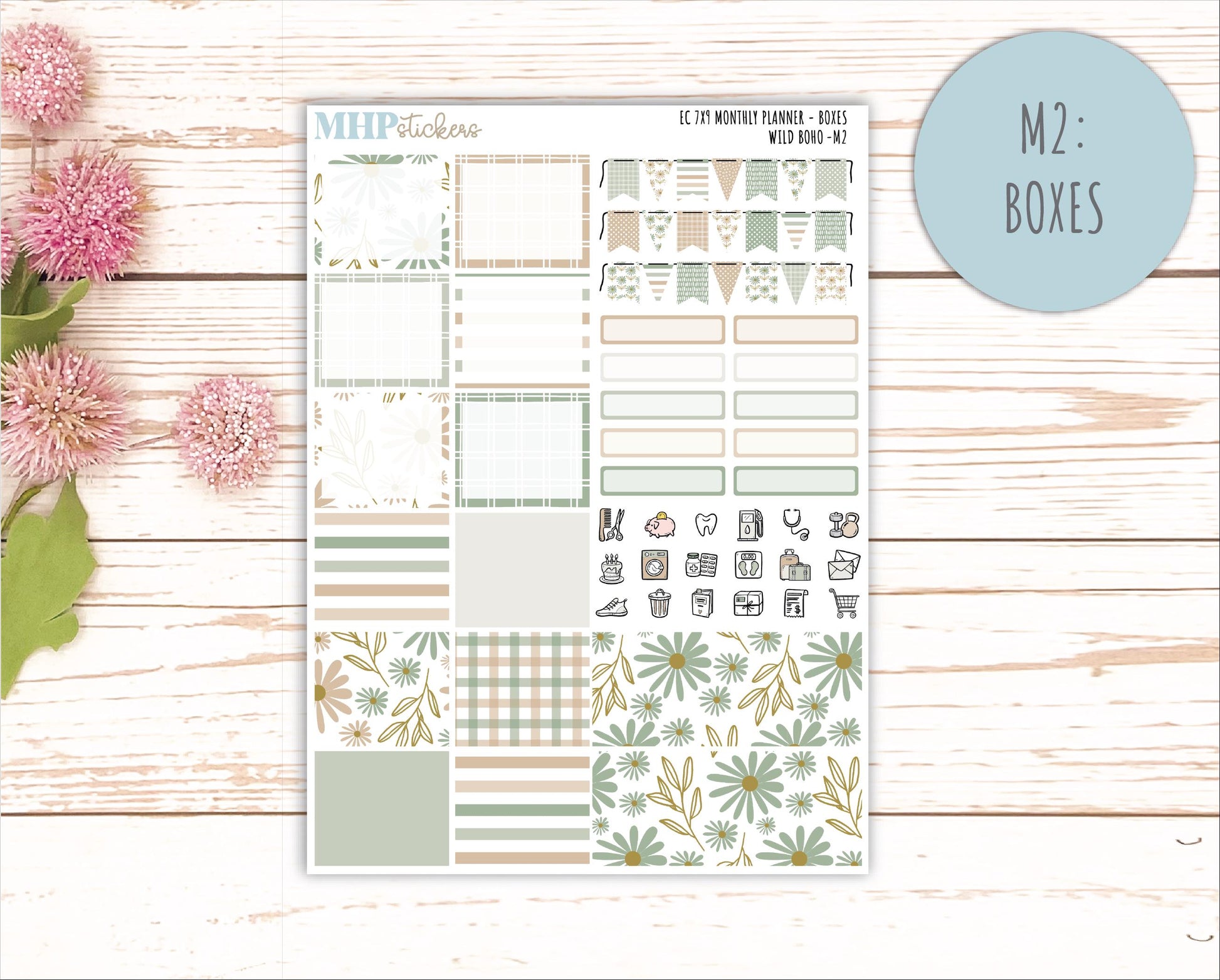 NOVEMBER MONTHLY Kit for 7x9 Erin Condren Planners. 2025 Collection "Wild Boho" || ECM