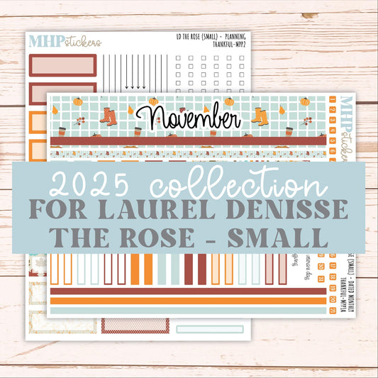 NOVEMBER 2025 Stickers for The Rose Small Laurel Denise Planner (Formerly Mini Project Planner) "Thankful" || MPP