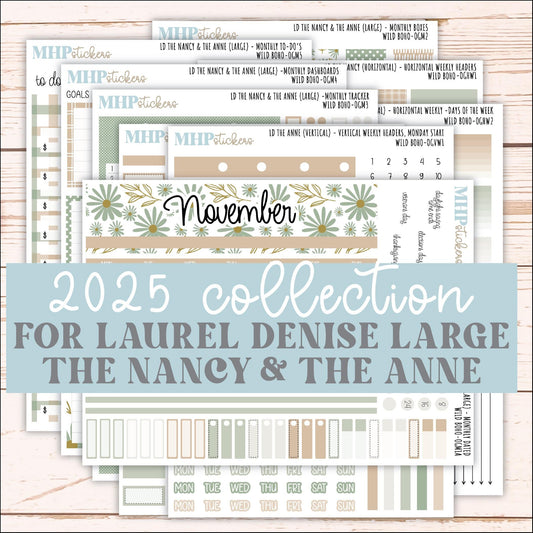 NOVEMBER 2025 Stickers for Large-size Horizontal & Vertical Laurel Denise Planners. (Formerly Original Size) "Wild Boho" || OG