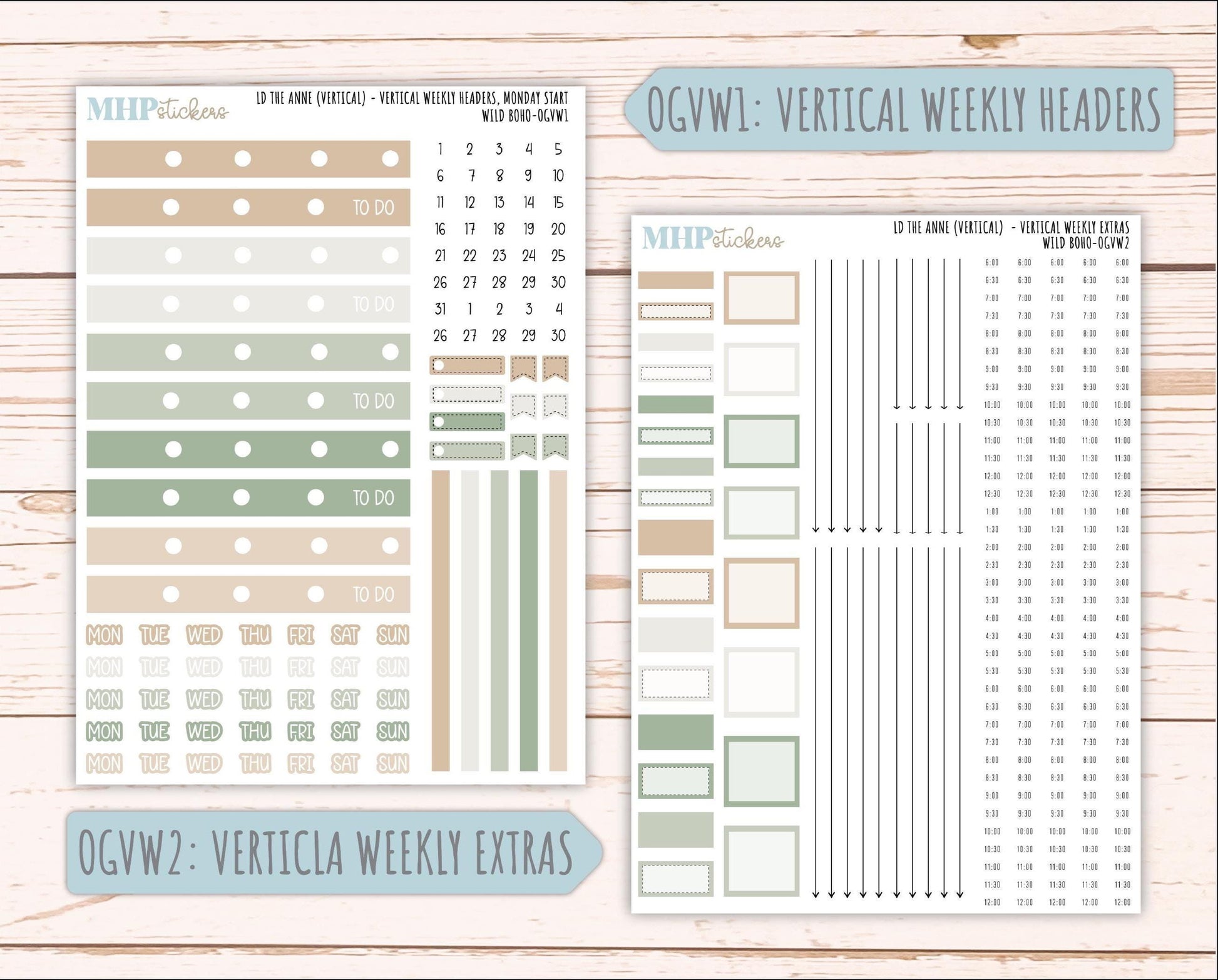 NOVEMBER 2025 Stickers for Large-size Horizontal & Vertical Laurel Denise Planners. (Formerly Original Size) "Wild Boho" || OG