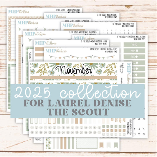 NOVEMBER 2025 Stickers for The Scout Laurel Denise Planner (formerly Portrait Planner). "Wild Boho" || PT