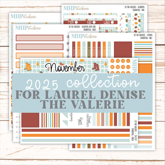 NOVEMBER Stickers for The Valerie Laurel Denise Planner (Formerly Teacher Planner) "Thankful" || TC