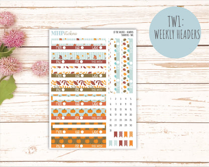 NOVEMBER Stickers for The Valerie Laurel Denise Planner (Formerly Teacher Planner) "Thankful" || TC
