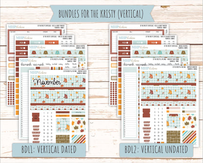 NOVEMBER 2025 Stickers for The Mae & The Kristy Laurel Denise Planners ( Formerly Book Bound Planner) "Thankful" || BB
