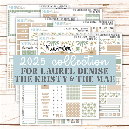 NOVEMBER 2025 Stickers for The Mae & The Kristy Laurel Denise Planners (Formerly Book Bound Planner) "Wild Boho" || BB