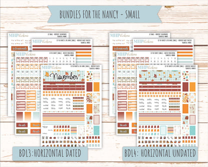 NOVEMBER 2025 Stickers for Small Horizontal & Vertical Laurel Denise Planners. (Formerly Mini Planner) "Thankful" || MN