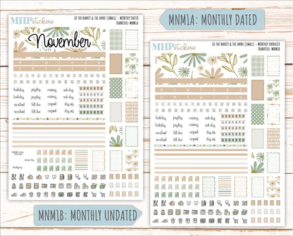 NOVEMBER 2025 Stickers for Small Horizontal & Vertical Laurel Denise Planners. (Formerly Mini Planner) "Wild Boho" || MN
