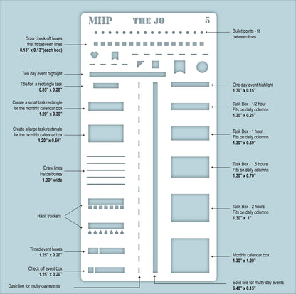 STENCIL #5 for Laurel Denise Planner The Jo (Formerly Pop-Up Planner) || STL