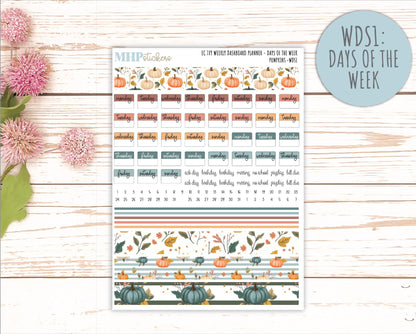 OCTOBER Weekly Dashboard Kit for 7x9 Erin Condren Planners. "Pumpkins" || ECWDS
