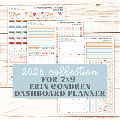 SEPTEMBER Weekly Dashboard Kit for 7x9 Erin Condren Planners. "School Days" || ECWDS