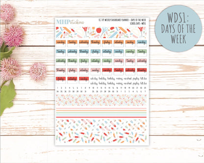 SEPTEMBER Weekly Dashboard Kit for 7x9 Erin Condren Planners. "School Days" || ECWDS