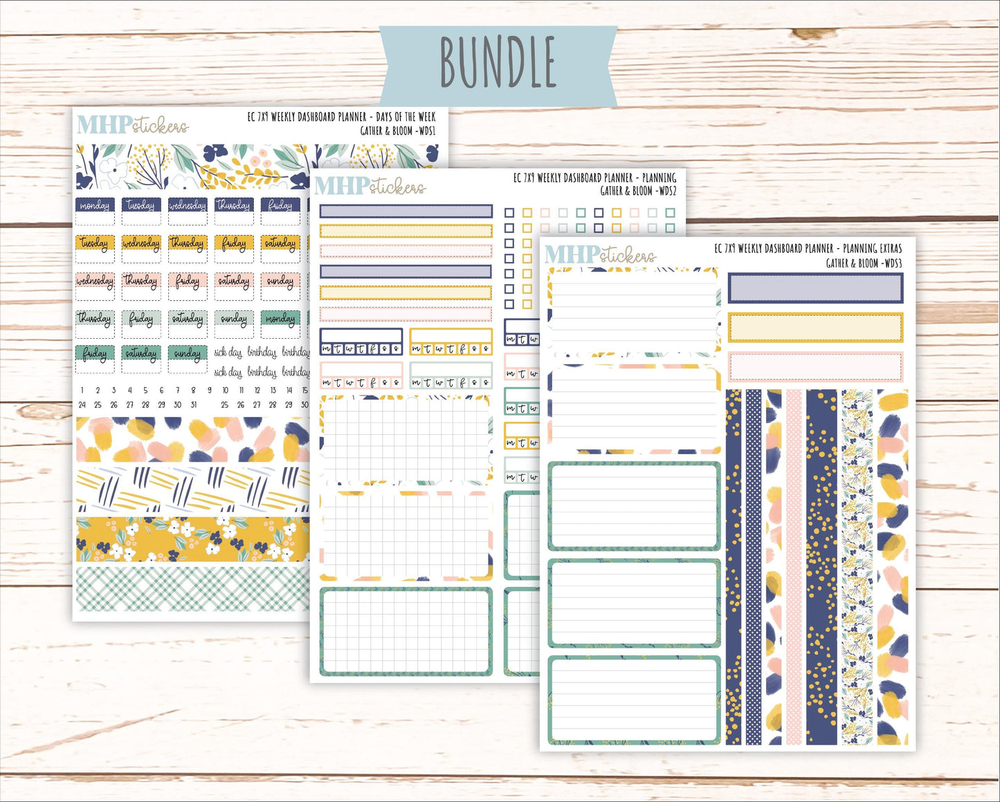 SEPTEMBER Weekly Dashboard Kit for 7x9 Erin Condren Planners. "Gather and Bloom" || ECWDS