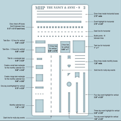 STENCIL #2 for The Small Laurel Denise's Planner The Nancy & The Anne (Formerly Mini Planner) || STL
