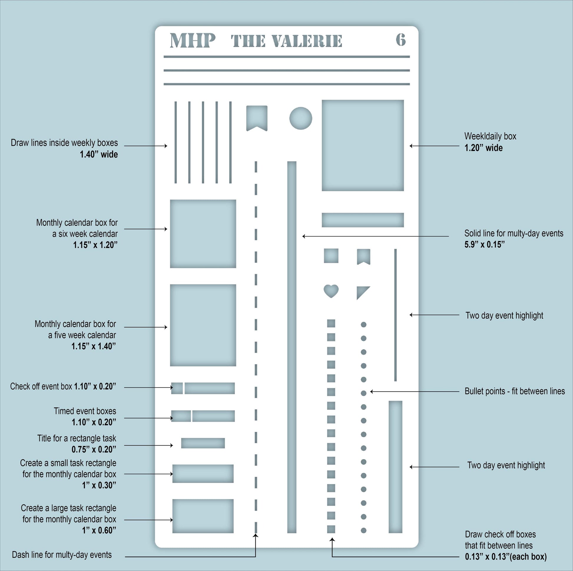 STENCIL #6 for Laurel Denise's Planner The Valerie (Formerly Teacher Planner) || STL