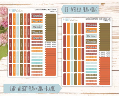 NOVEMBER Stickers for EC Teacher Lesson Planner. 2025 Collection "Thankful" || ECT