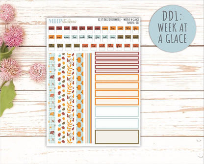 NOVEMBER Daily Duo Sticker Kit for 7x9 Erin Condren Planners. "Thankful" || ECDD