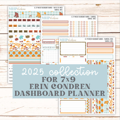 NOVEMBER Weekly Dashboard Kit for 7x9 Erin Condren Planners. "Thankful" || ECWDS