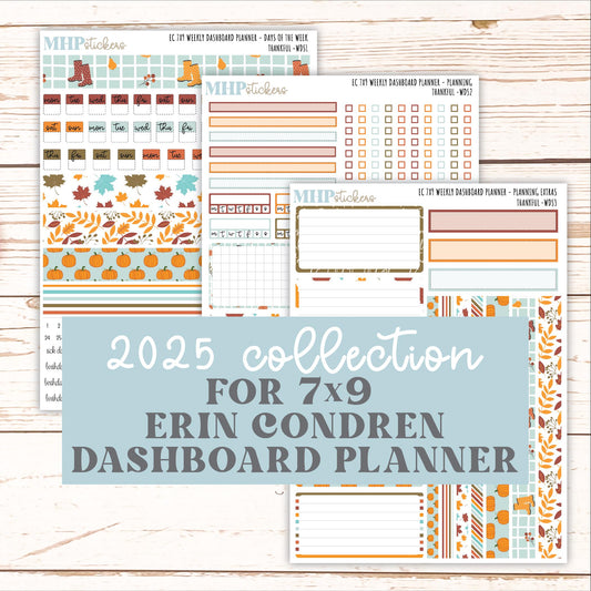 NOVEMBER Weekly Dashboard Kit for 7x9 Erin Condren Planners. "Thankful" || ECWDS