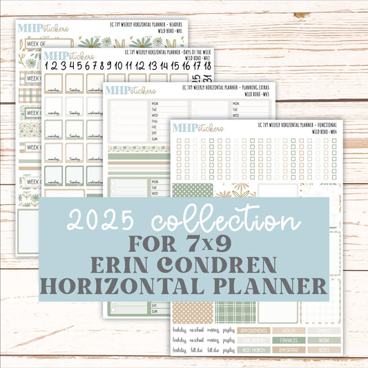 NOVEMBER Weekly Horizontal Planning Kit for 7x9 Erin Condren Planners. "Wild Boho" || ECWH
