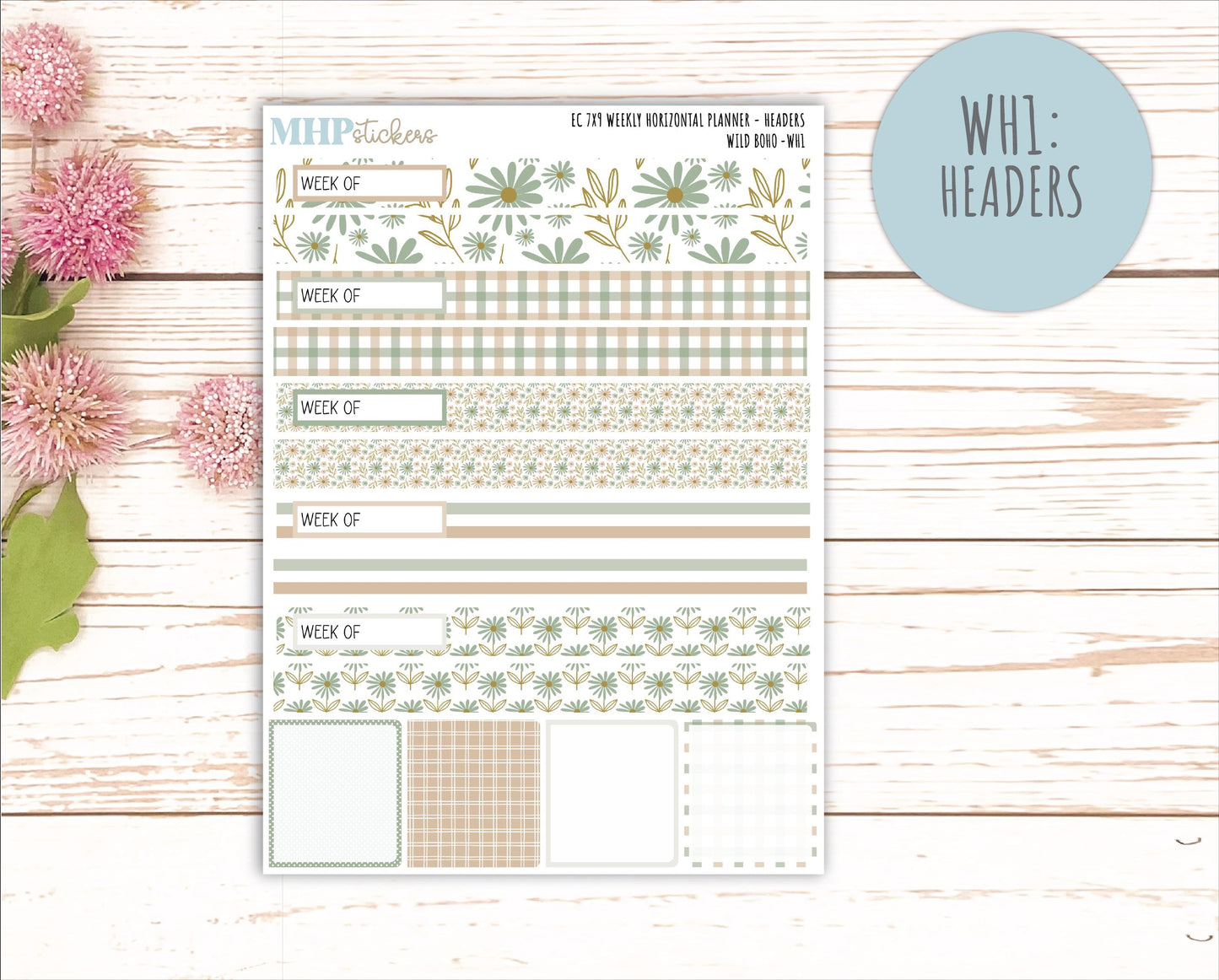 NOVEMBER Weekly Horizontal Planning Kit for 7x9 Erin Condren Planners. "Wild Boho" || ECWH
