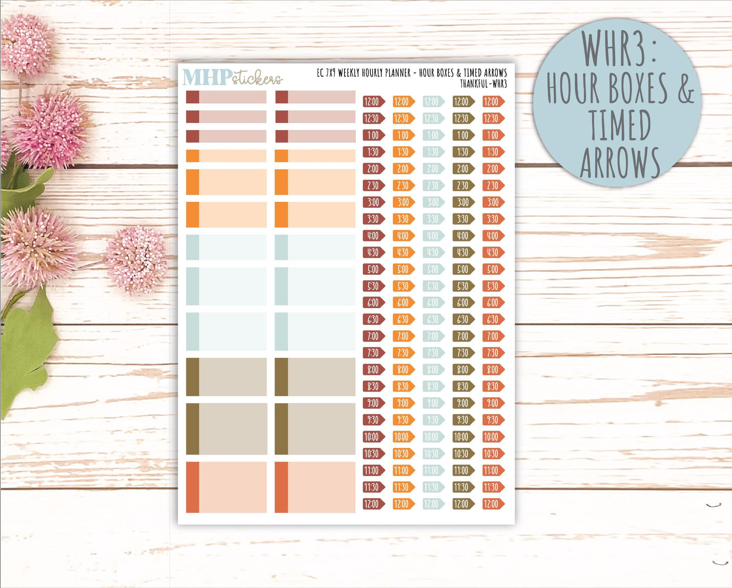 NOVEMBER Weekly Hourly Planning Kits for 7x9 Erin Condren Planners. "Thankful" || ECWHR