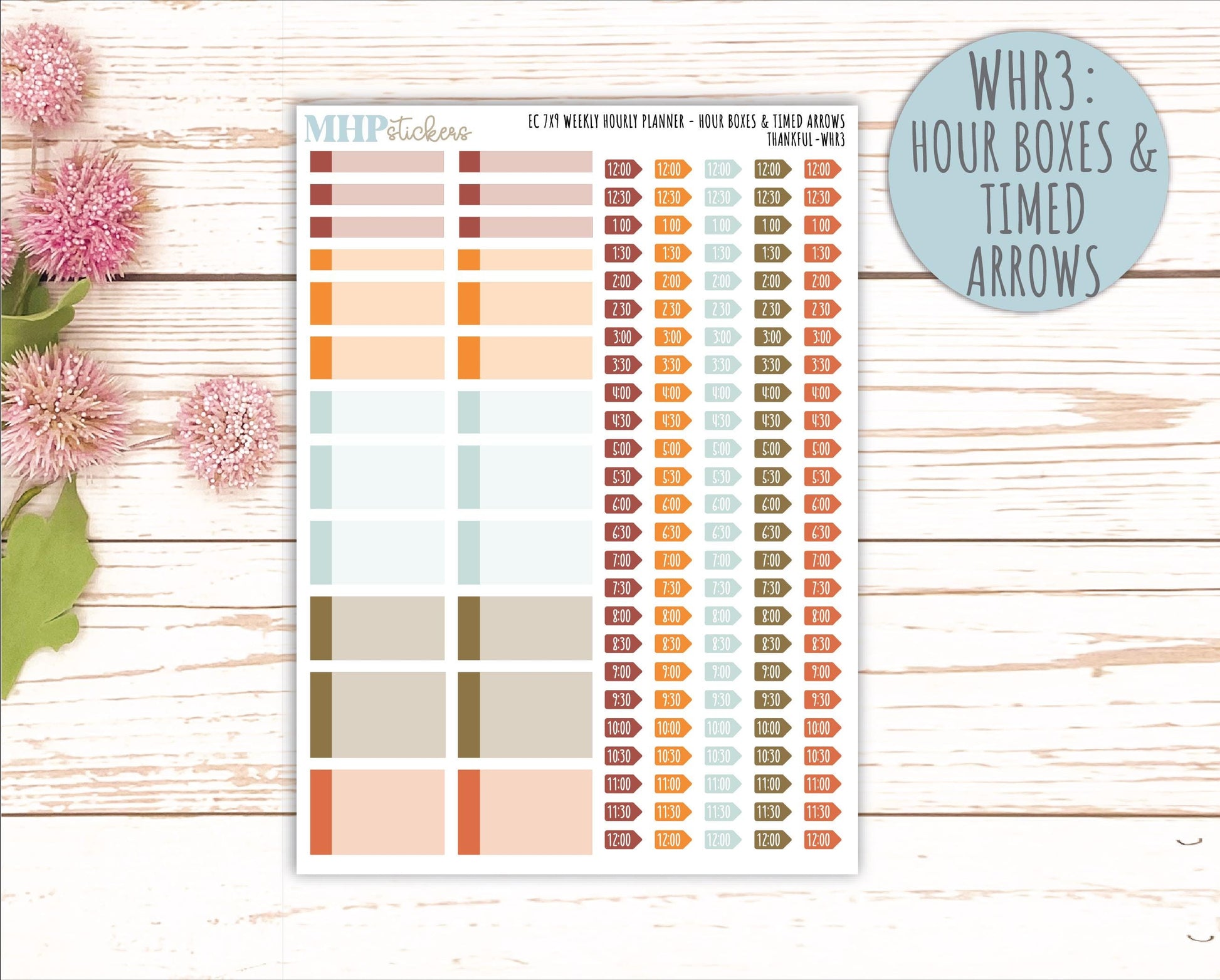 NOVEMBER Weekly Hourly Planning Kits for 7x9 Erin Condren Planners. "Thankful" || ECWHR