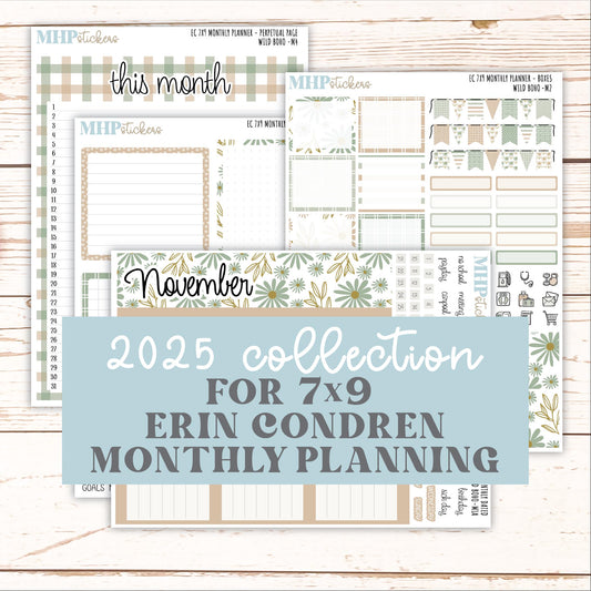 NOVEMBER MONTHLY Kit for 7x9 Erin Condren Planners. 2025 Collection "Wild Boho" || ECM