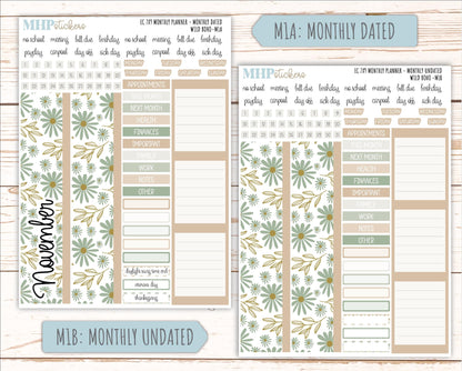 NOVEMBER MONTHLY Kit for 7x9 Erin Condren Planners. 2025 Collection "Wild Boho" || ECM