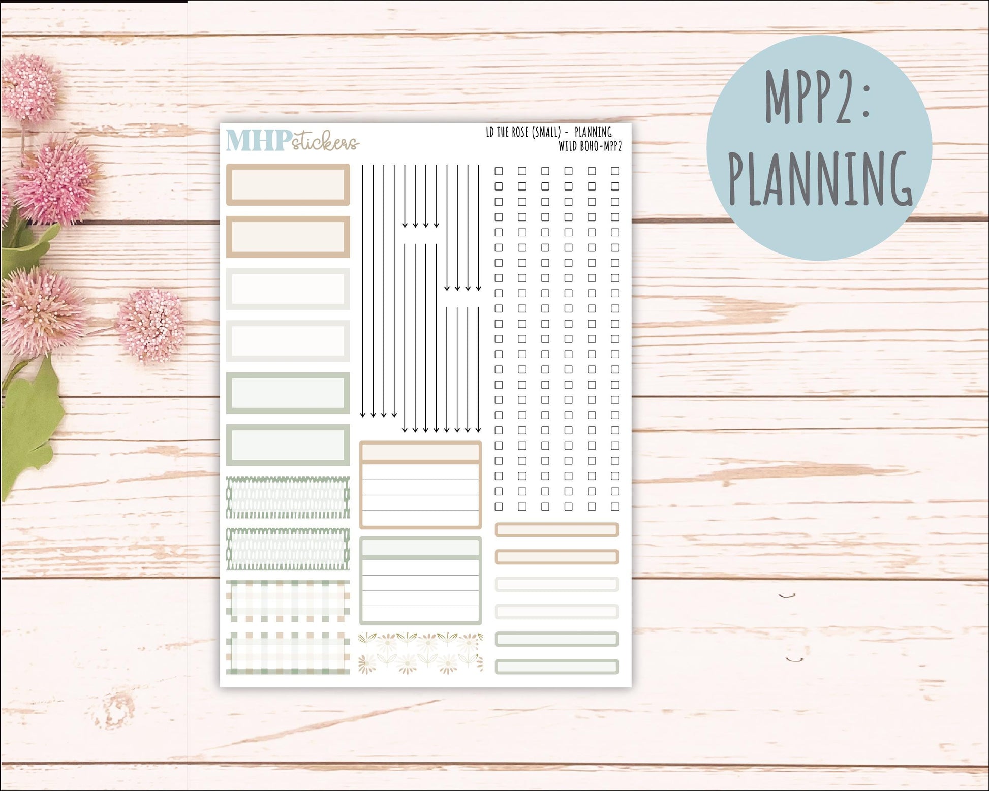 NOVEMBER 2025 Stickers for The Rose Small Laurel Denise Planner (Formerly Mini Project Planner) "Wild Boho" || MPP
