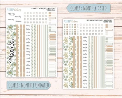 NOVEMBER 2025 Stickers for Large-size Horizontal & Vertical Laurel Denise Planners. (Formerly Original Size) "Wild Boho" || OG