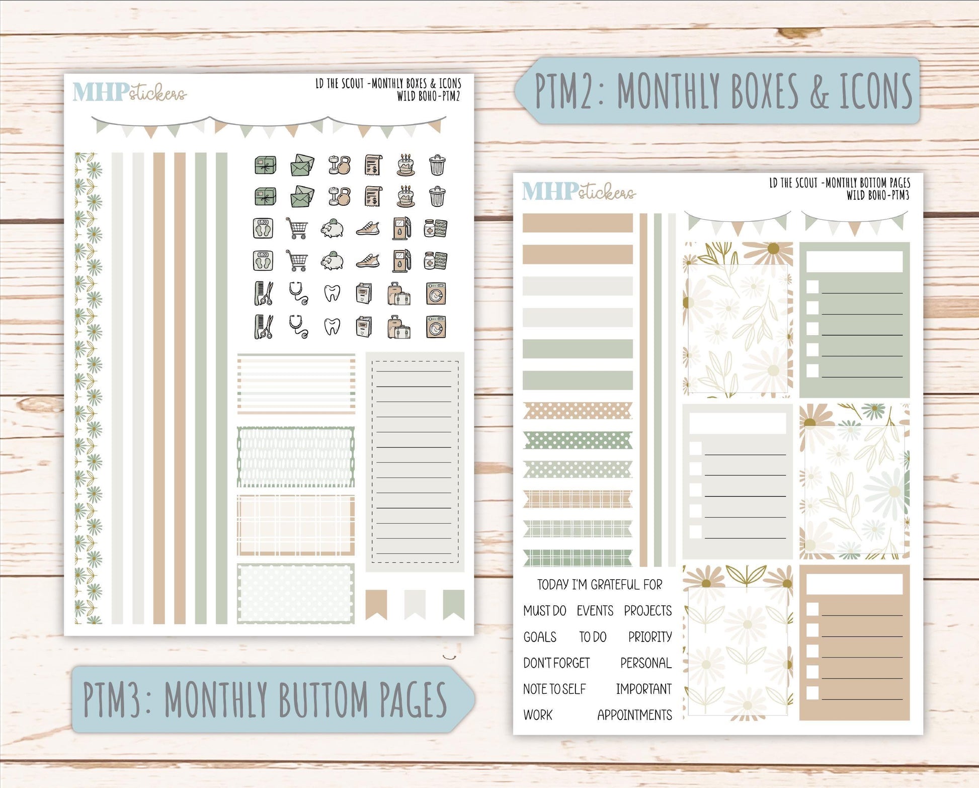 NOVEMBER 2025 Stickers for The Scout Laurel Denise Planner (formerly Portrait Planner). "Wild Boho" || PT