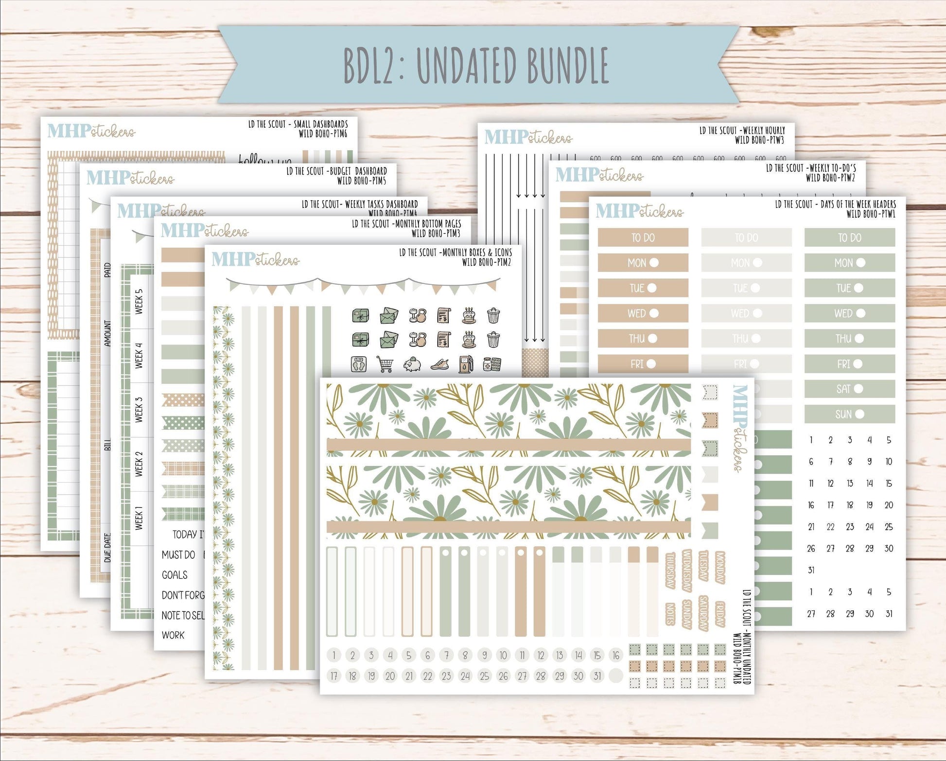 NOVEMBER 2025 Stickers for The Scout Laurel Denise Planner (formerly Portrait Planner). "Wild Boho" || PT