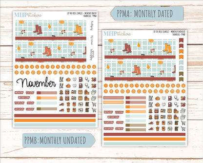 NOVEMBER Stickers for the large Laurel Denise Rose Planner (Formerly Project Planner) "Thankful" || PP