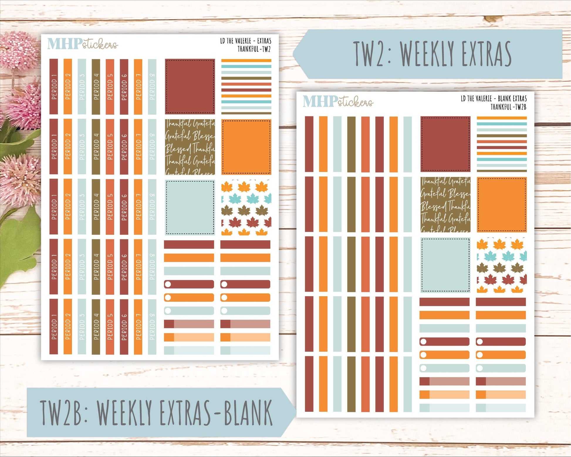 NOVEMBER Stickers for The Valerie Laurel Denise Planner (Formerly Teacher Planner) "Thankful" || TC