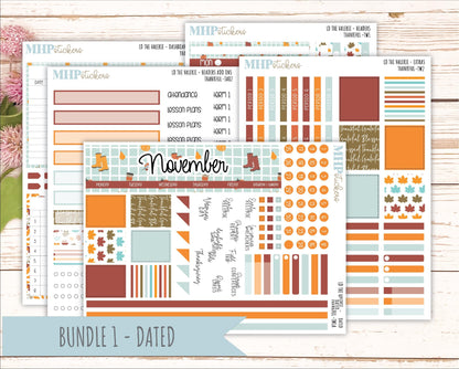 NOVEMBER Stickers for The Valerie Laurel Denise Planner (Formerly Teacher Planner) "Thankful" || TC