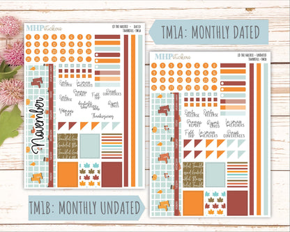 NOVEMBER Stickers for The Valerie Laurel Denise Planner (Formerly Teacher Planner) "Thankful" || TC