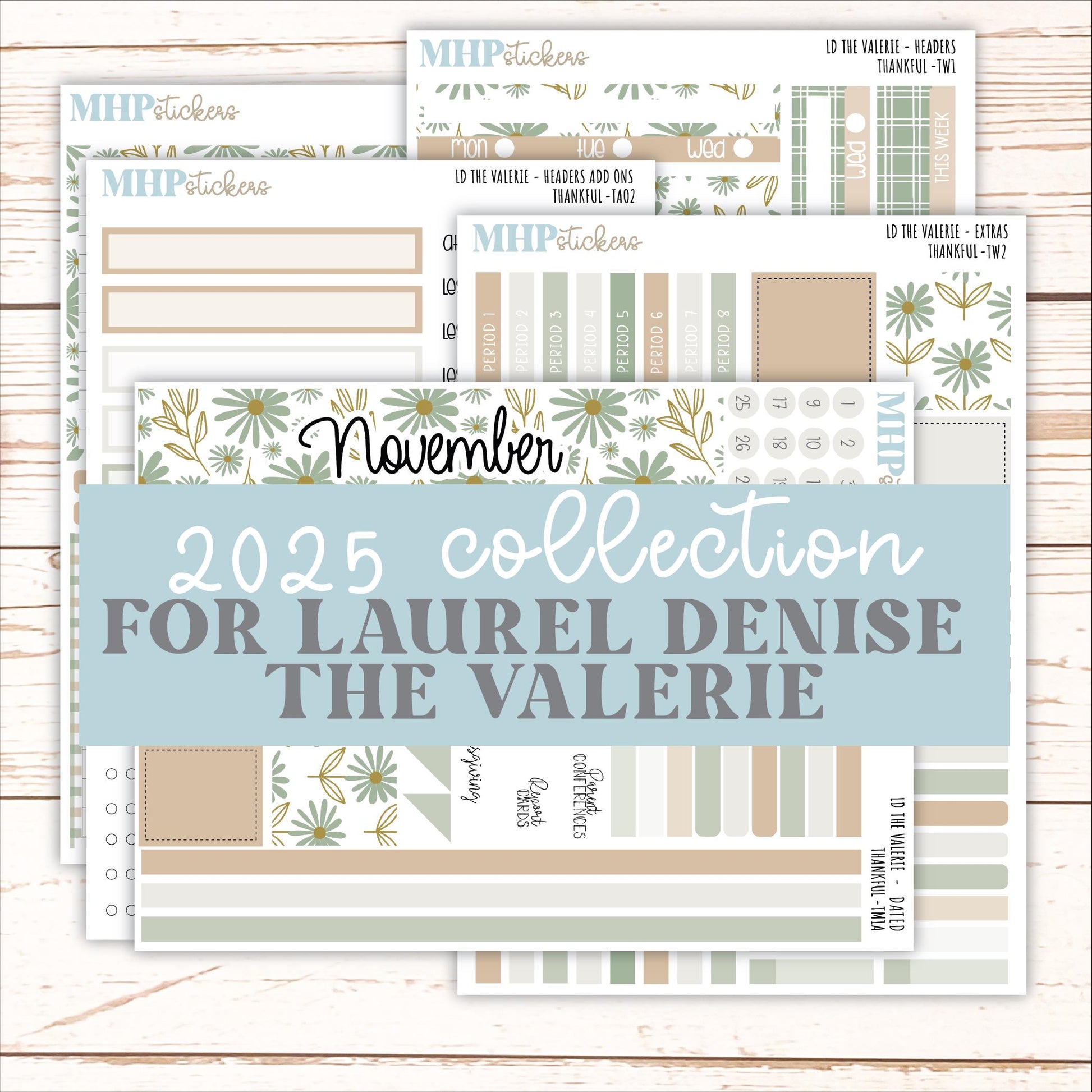NOVEMBER Stickers for The Valerie Laurel Denise Planner (Formerly Teacher Planner) "Wild Boho" || TC