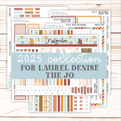 NOVEMBER 2025 Stickers for The Jo Laurel Denise Planner (Formerly Pop-Up Planner) "Thankful" || POP