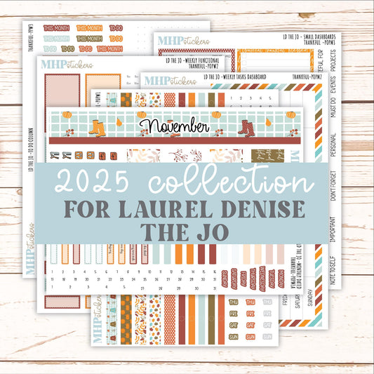 NOVEMBER 2025 Stickers for The Jo Laurel Denise Planner (Formerly Pop-Up Planner) "Thankful" || POP