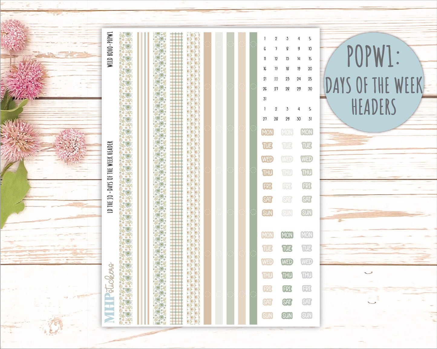 NOVEMBER 2025 Stickers for The Jo Laurel Denise Planner (Formerly Pop-Up Planner) "Wild Boho" || POP