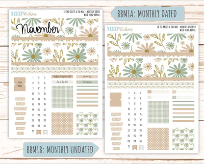 NOVEMBER 2025 Stickers for The Mae & The Kristy Laurel Denise Planners (Formerly Book Bound Planner) "Wild Boho" || BB