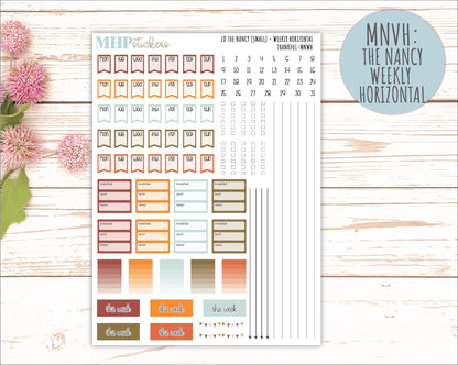NOVEMBER 2025 Stickers for Small Horizontal & Vertical Laurel Denise Planners. (Formerly Mini Planner) "Thankful" || MN