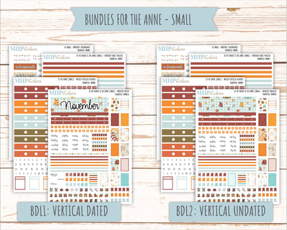 NOVEMBER 2025 Stickers for Small Horizontal & Vertical Laurel Denise Planners. (Formerly Mini Planner) "Thankful" || MN