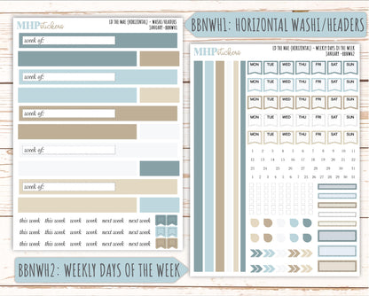 JANUARY Stickers for The Mae & Kristy Laurel Denise Planners (formerly Book Bound Planner). Neutral Color || BBN